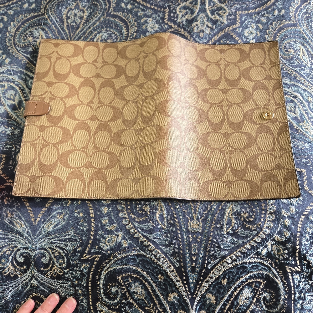Coach Tan Signature Pattern Notebook Cover - Picture 2 of 3